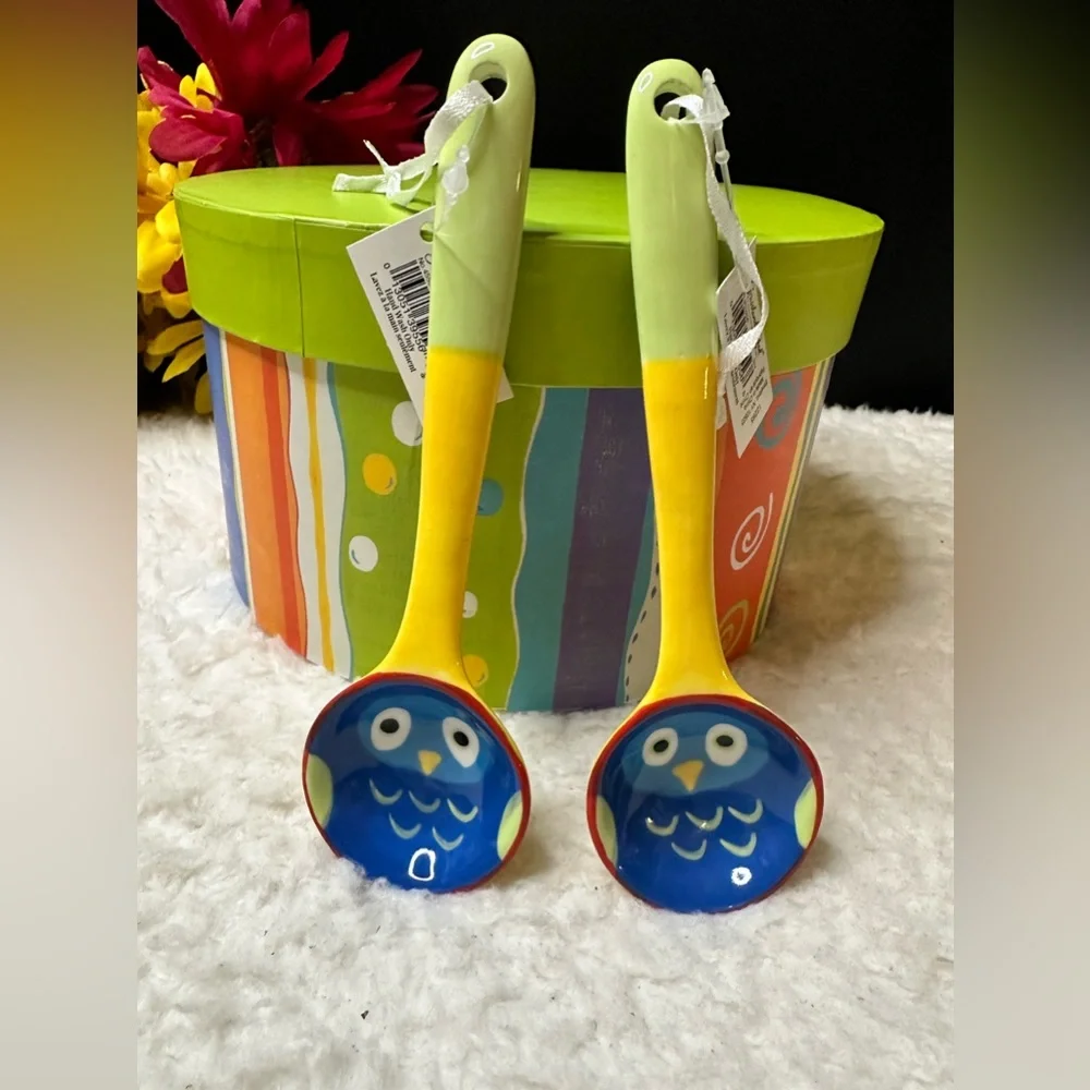 New Grasslands Road Ceramic Mulit-Function Owl🦉Coffee Scoop Tea Spoon Set Of 2